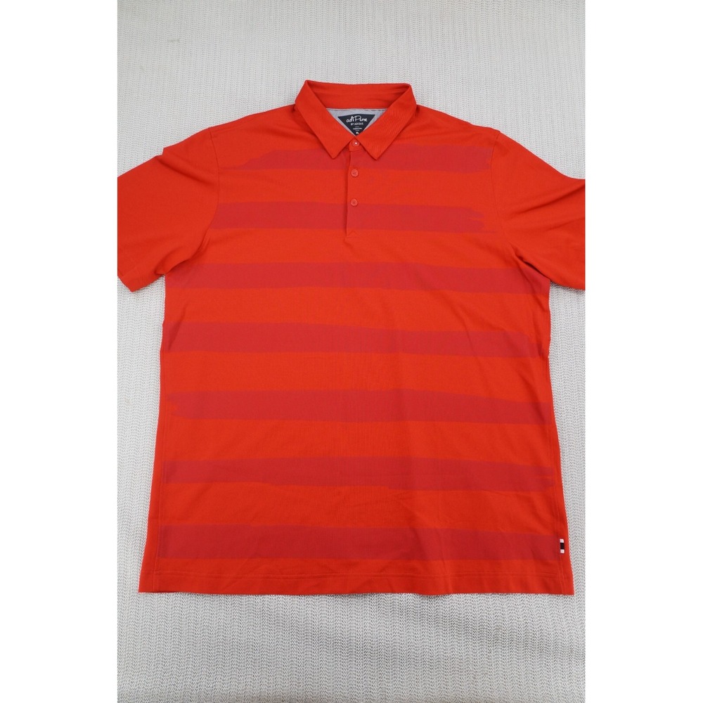 Adidas AdiPure Shirt Mens Extra Large Red Striped Golf Short Sleeve Performance